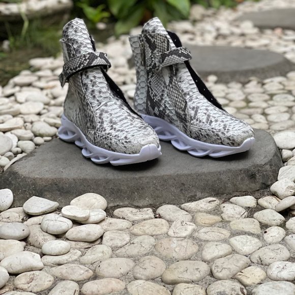 Python Snakeskin High Top Sneakers - Picture 3 of 17